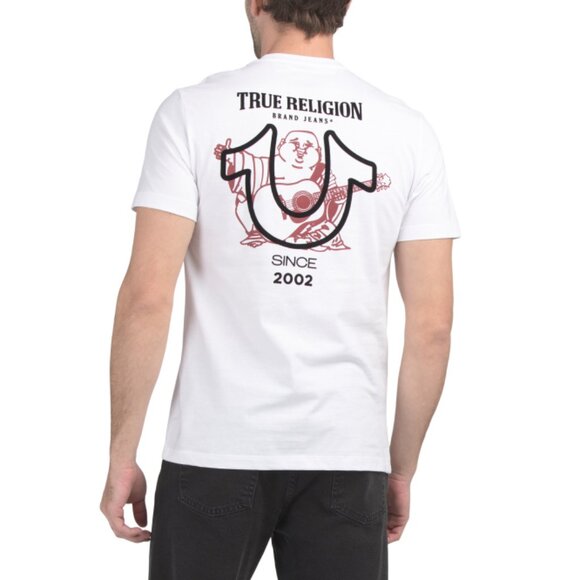 TRUE RELIGION White Big Horseshoe Buddha Tee - Picture 1 of 2